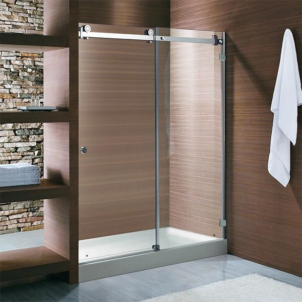 Banyo çerçevesiz duş slayt kapısı