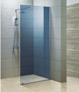 Duş Camı Muhafazasında Çerçevesiz Yürüyüş Küçük boşluklar için set, mavi cam, 33x76, krom kaplama (KD8006A)