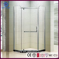 Pivot kapılı yarı çerçeveli köşe duş ekranı, paslanmaz çelik saplı ve menteşeli, 36x36 inç (KK3027)