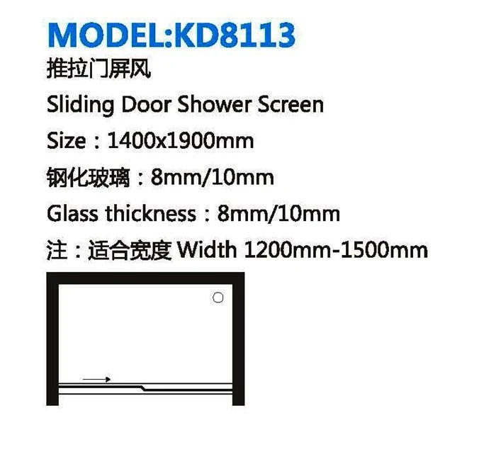 Black Hardware Frameless Sliding Shower Doors