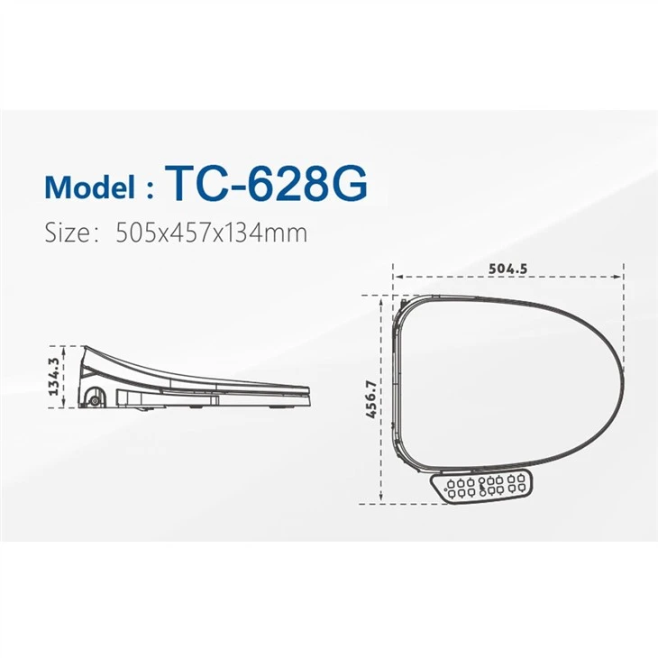 Smart heating toilet lid size